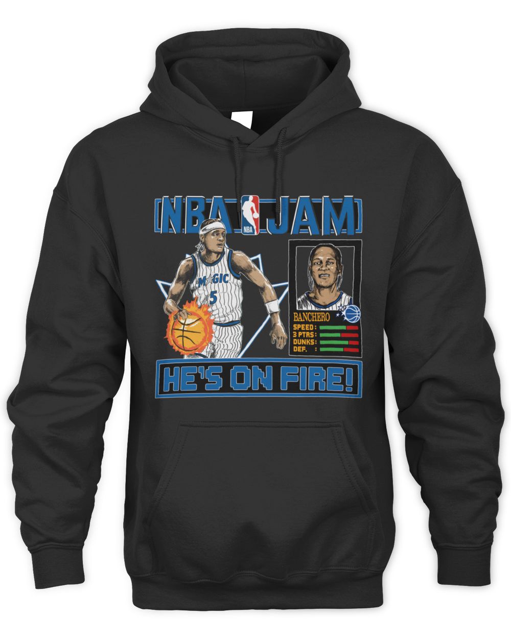 Homage Paolo Banchero Charcoal Orlando Magic NBA Jam Tri-Blend Hoodie Sweatshirt