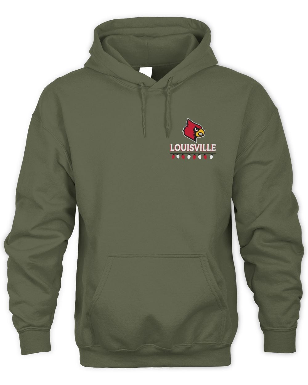 Men's Louisville Cardinals Merry Christmas Tree Hoodie Sweatshirt