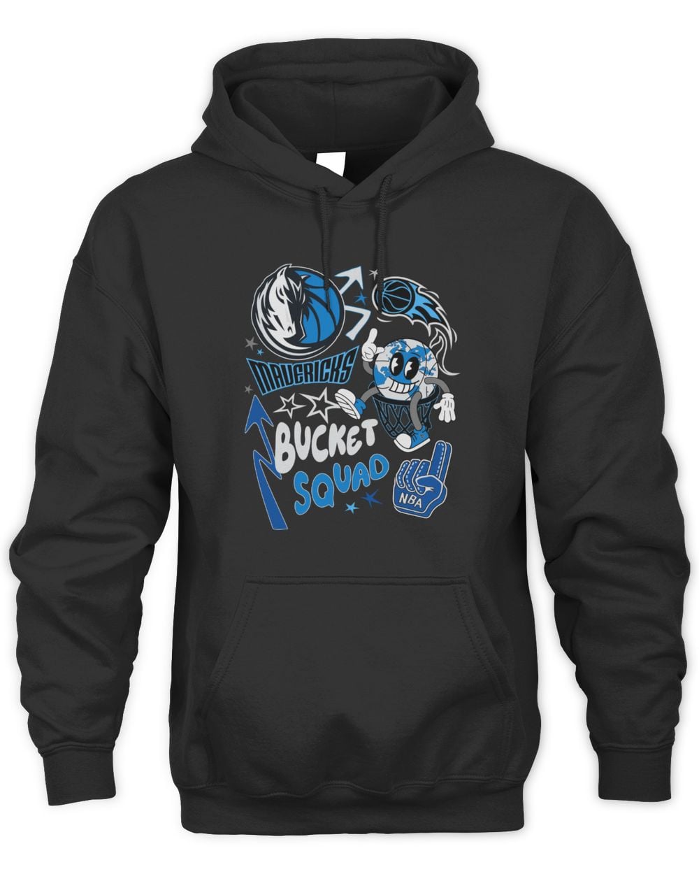 NBA X BKTSQD Dallas Mavericks Buckie Black Hoodie Sweatshirt