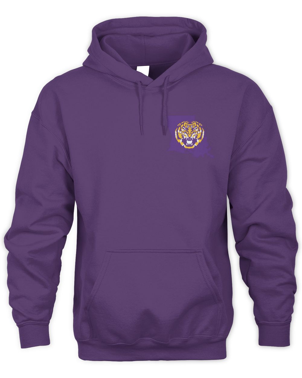 Men's Purple LSU Tigers Sketched Mascot Hoodie Sweatshirt