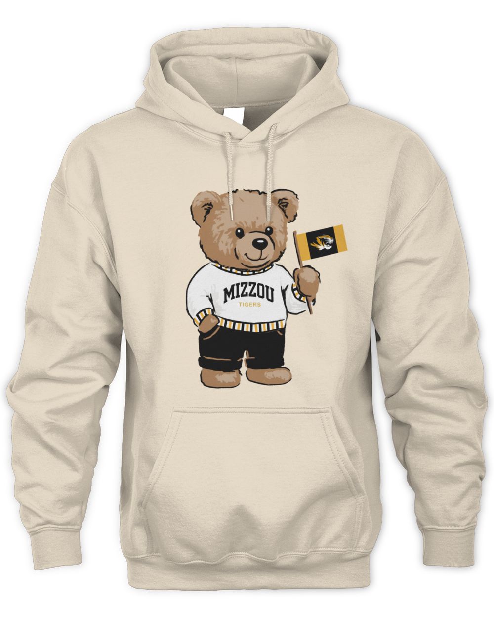 Mizzou Tigers Teddy Bear with Flag Butter Hoodie Sweatshirt