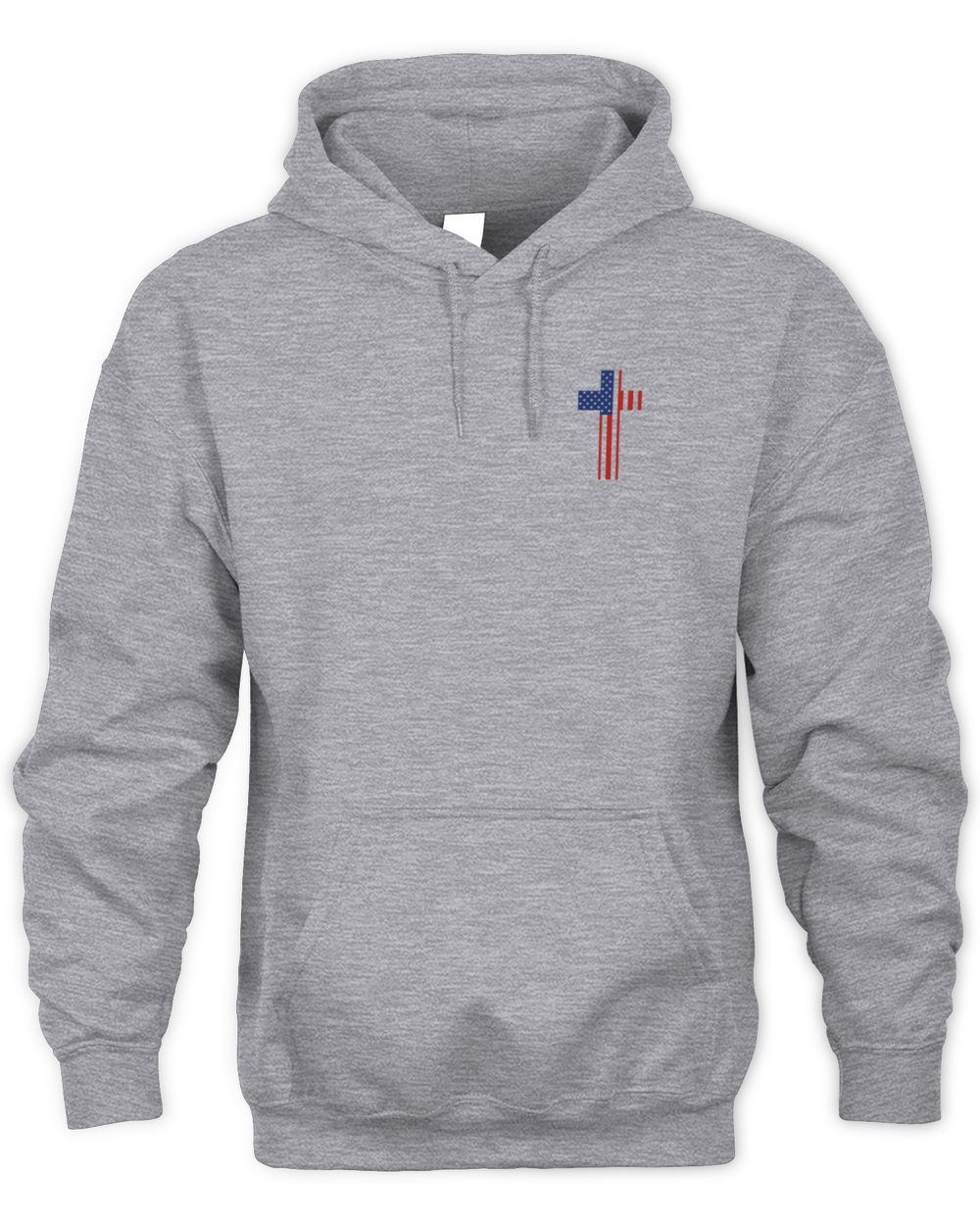 Grey American Cross Hoodie Sweatshirt