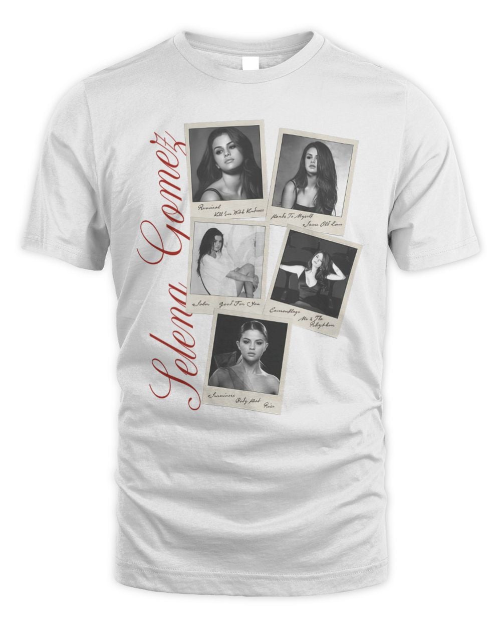 Selena Gomez Merch Revival Polaroid T-Shirt White