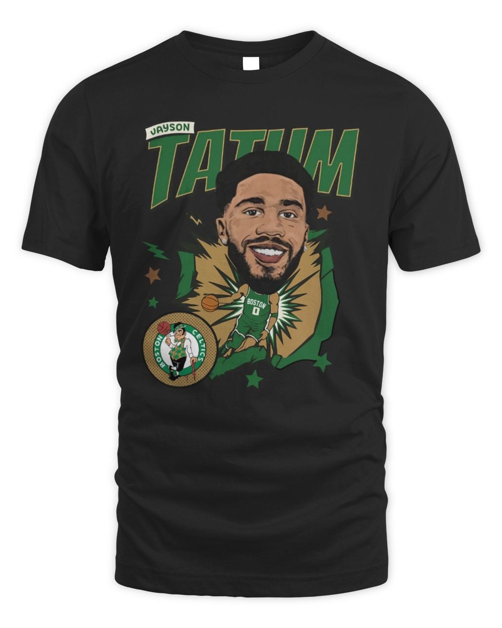 Jayson Tatum Boston Celtics Caricature Tee Shirt