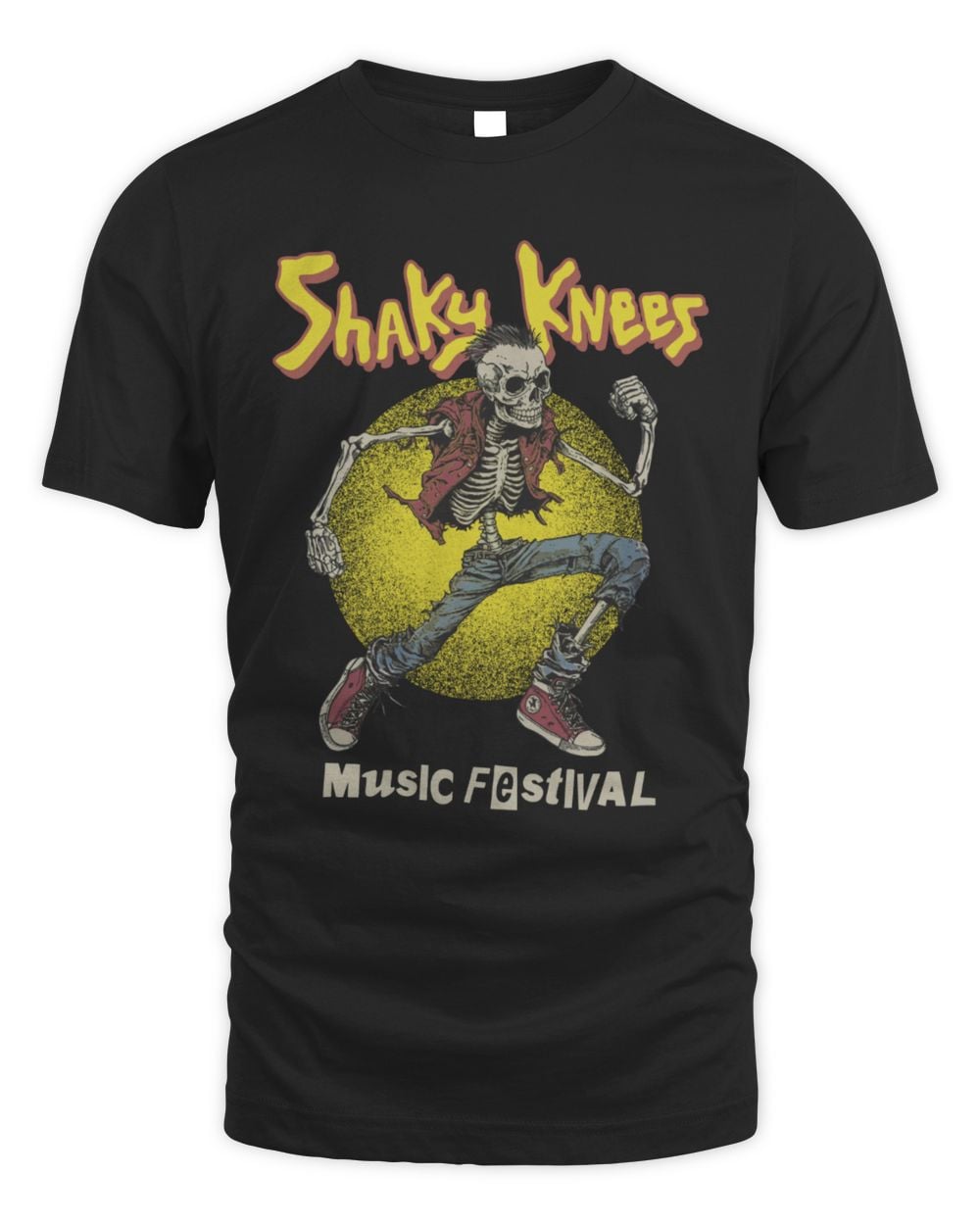 Shaky Knees Merch 2025 Skeleton Punk Lineup Tee