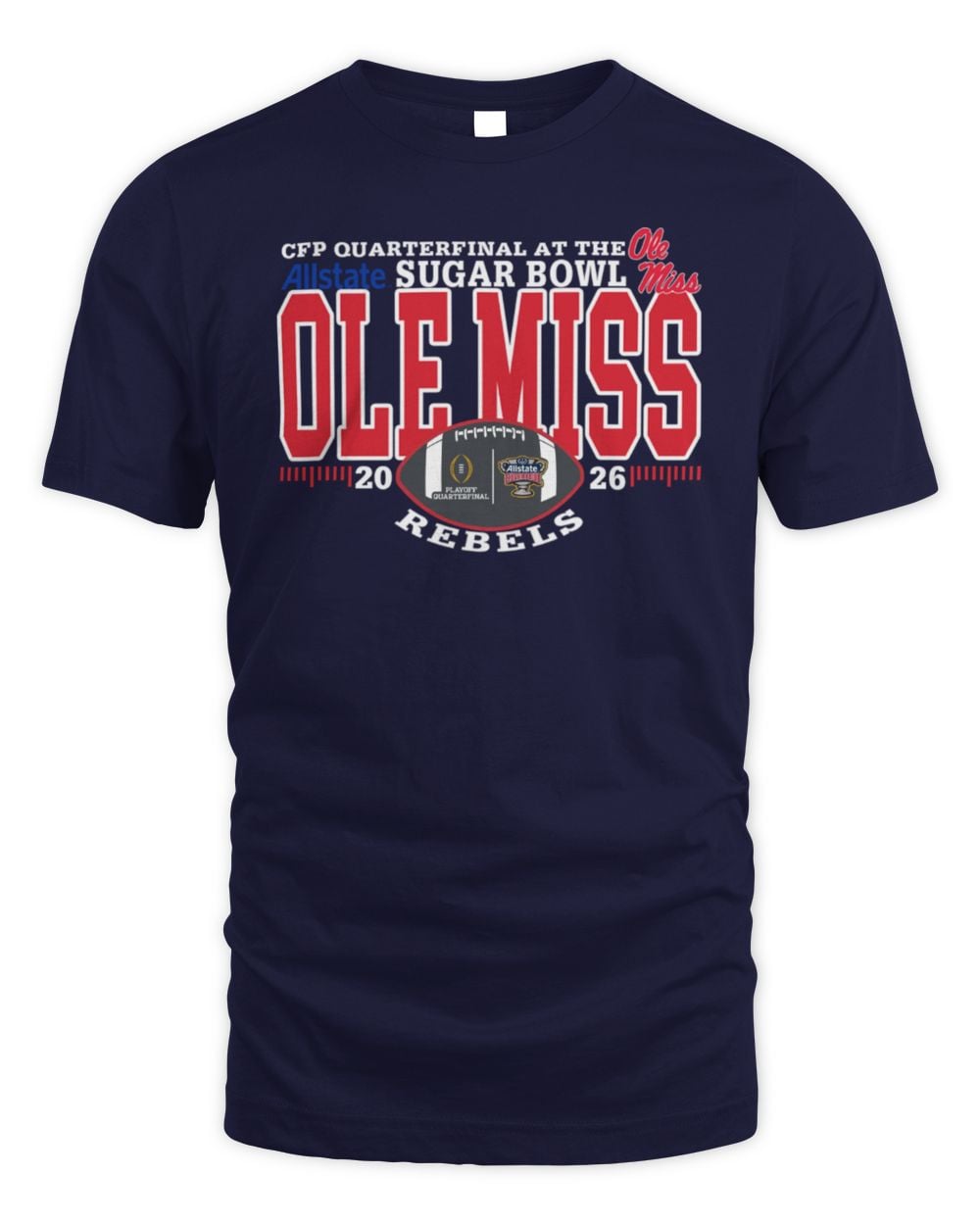 Ole Miss Rebels Football 2025 Sugar Bowl Bound Short Sleeve T-Shirt