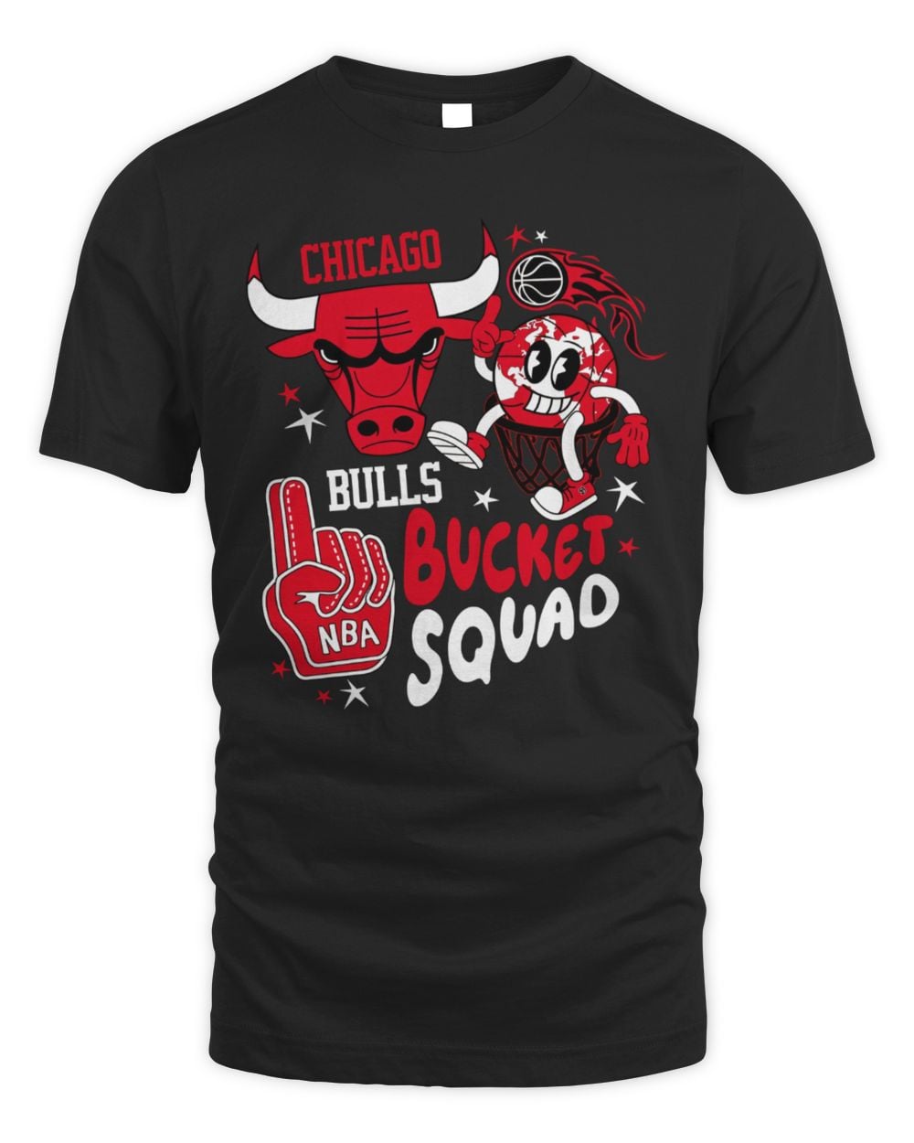 NBA X BKTSQD Chicago Bulls Buckie Black Tee