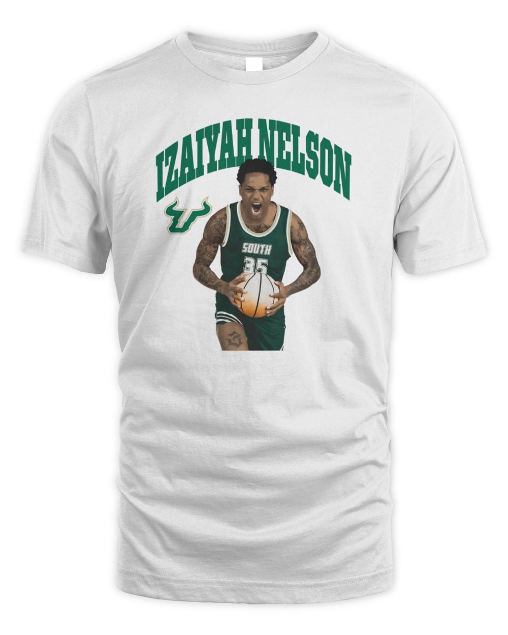 Izaiyah Nelson South Florida White Portrait Tee