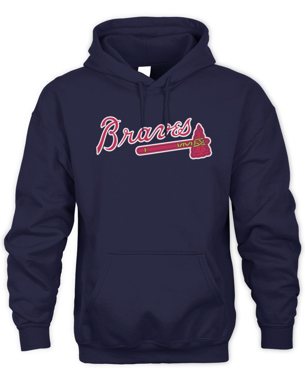 Men's Navy Atlanta Braves Fuse Wordmark Hoodie Sweatshirt