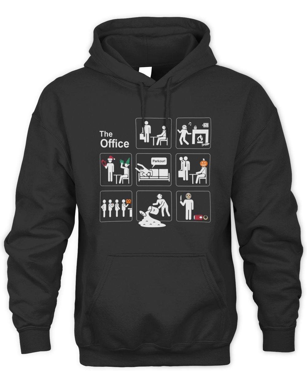 The Office Logo Icons Hoodie Black