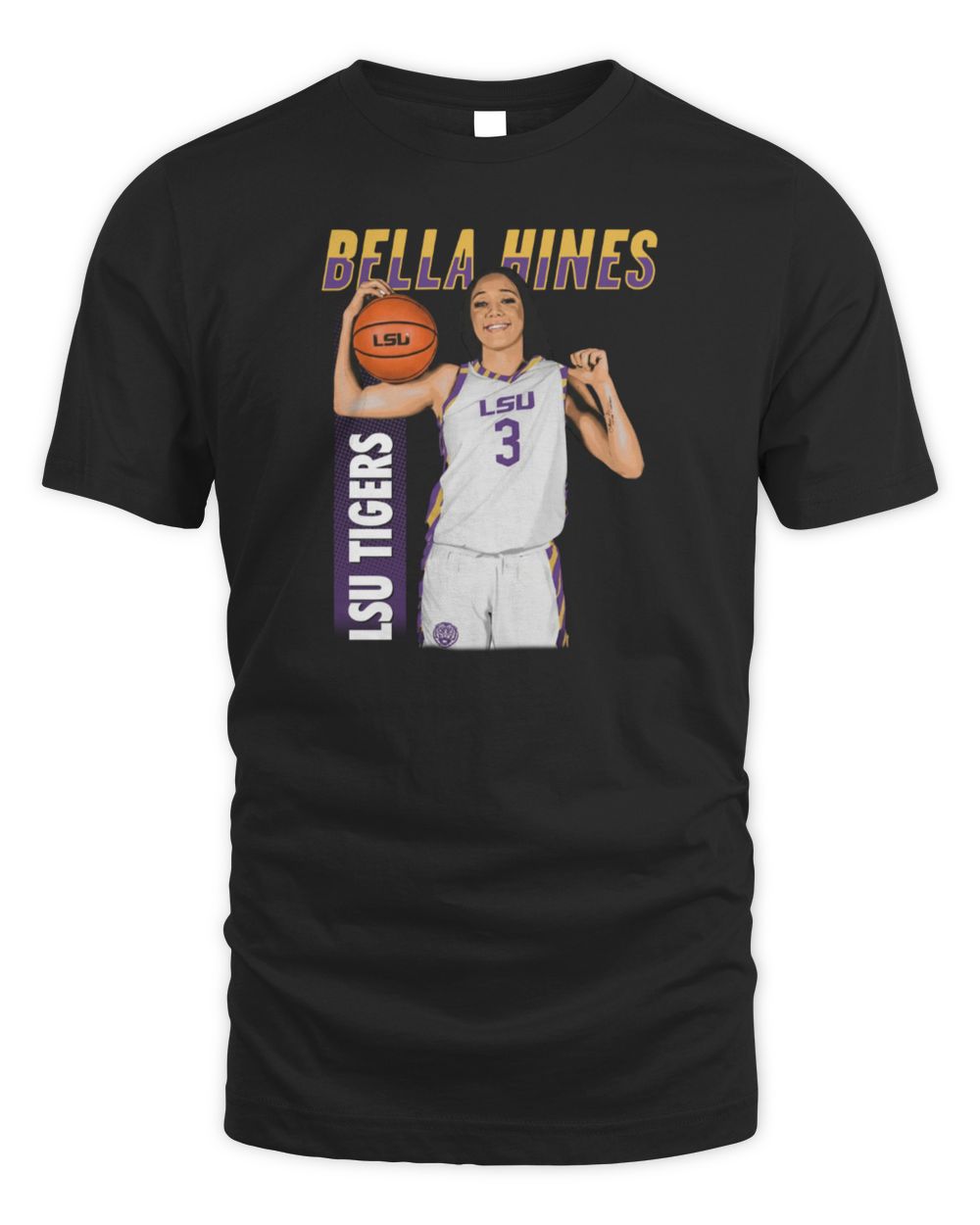 Bella Hines Lsu Black Illustrated Tee