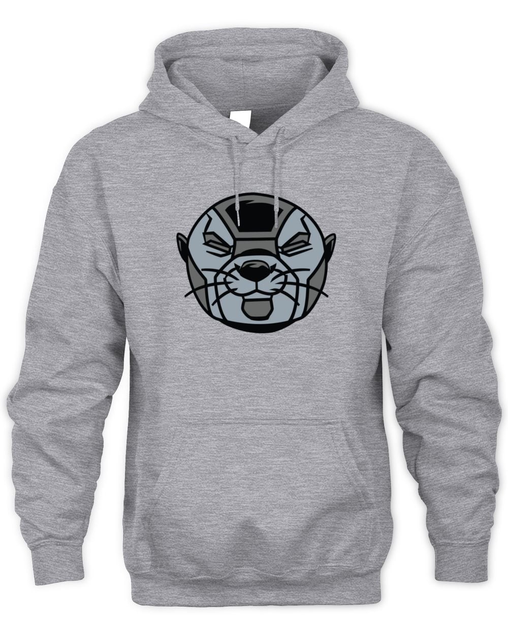 Danville Otterbots Next Level Grey Bot Head Hoodie