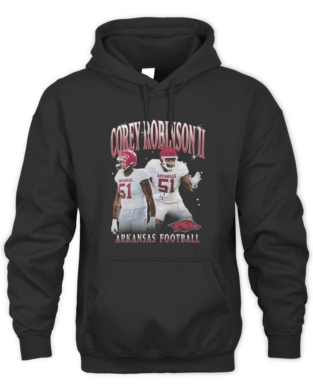 Corey Robinson Arkansas Black Retro 90s Hoodie Sweatshirt