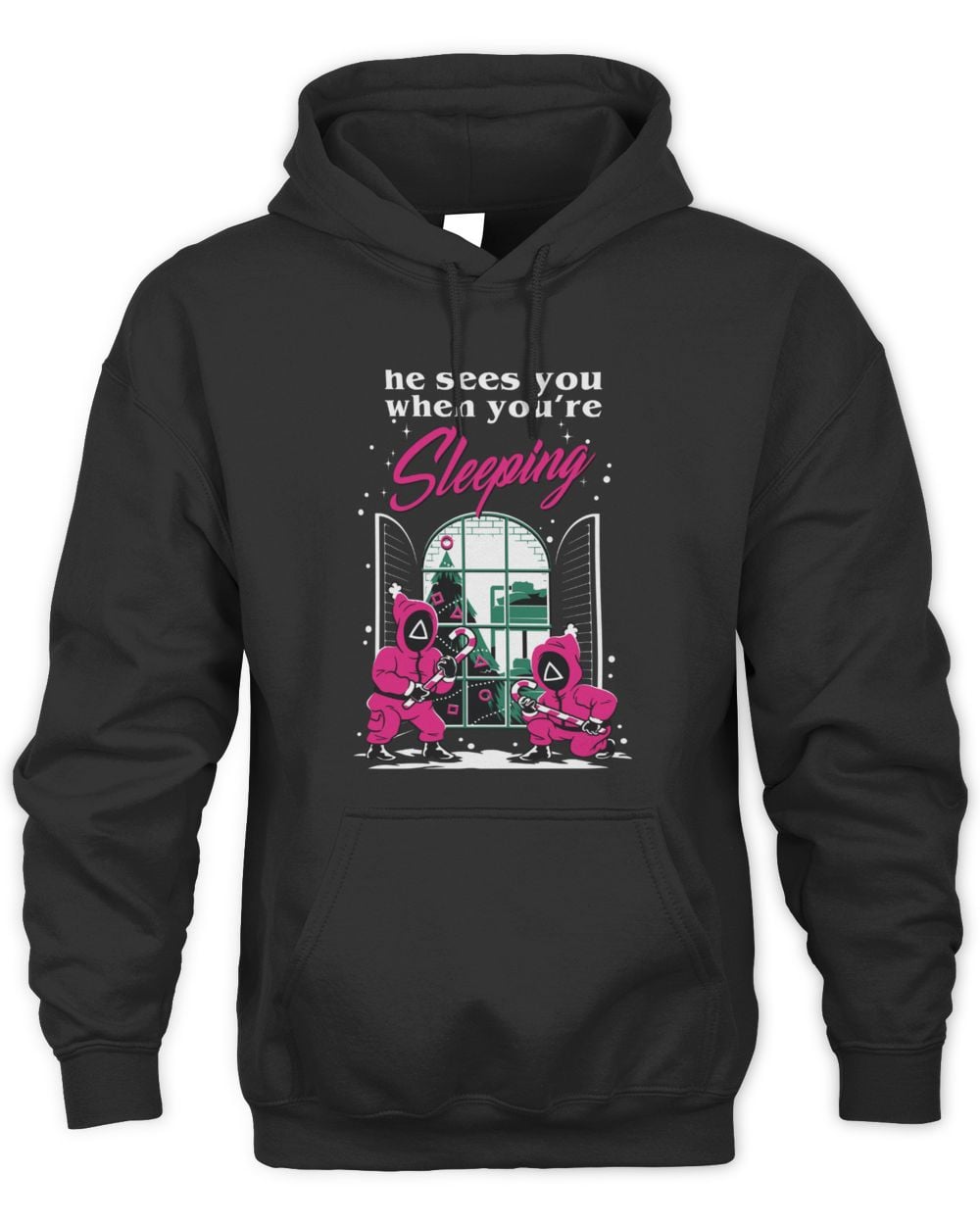 Squid Games He Sees You When Your Sleeping Christmas Hoodie