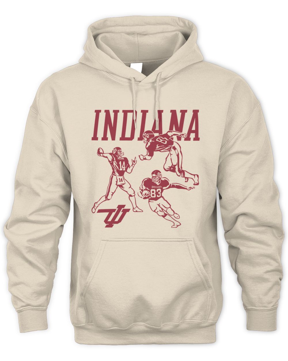 Indiana Football 1983 "Flying IU" Logo Vintage Hoodie Sweatshirt
