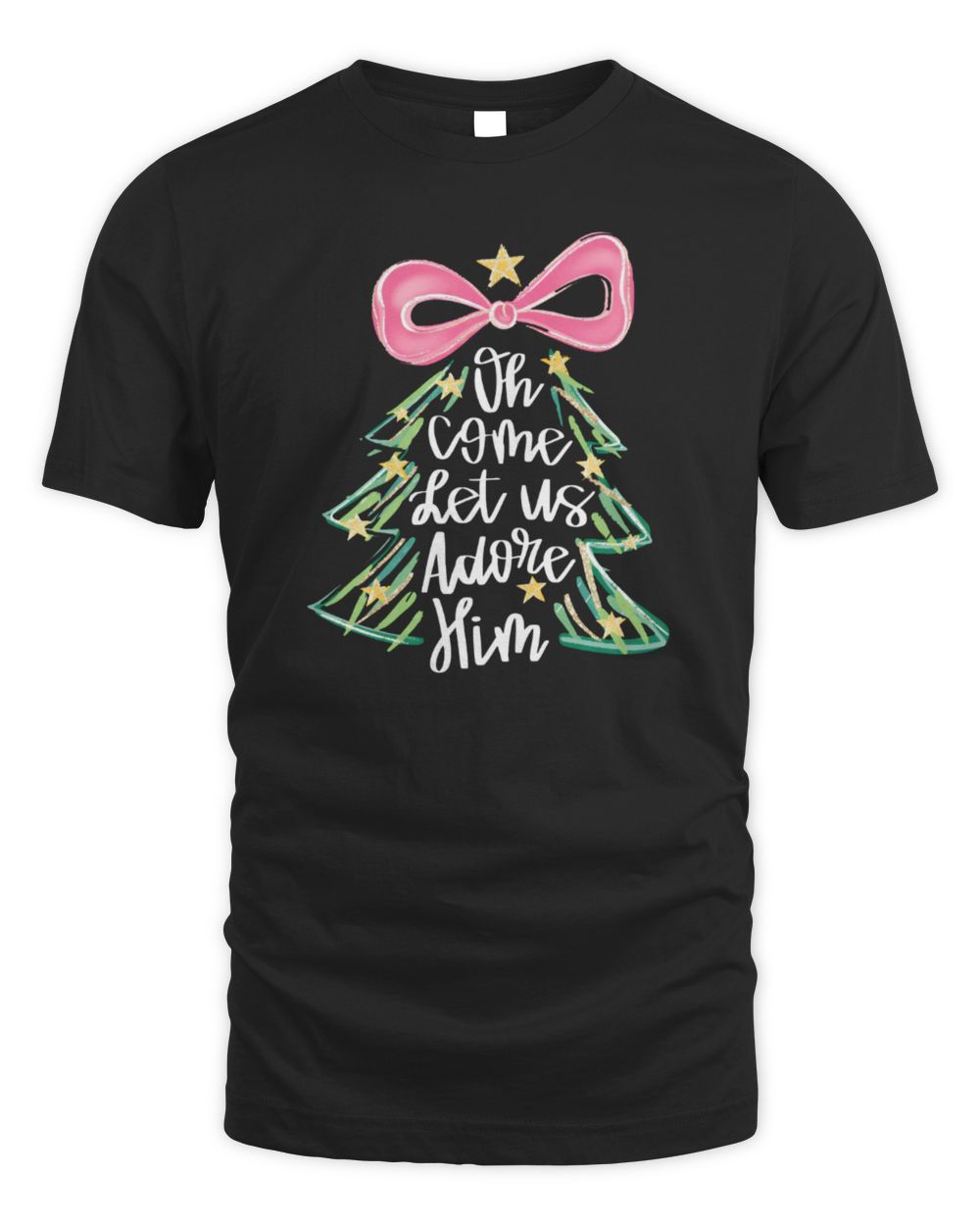 Oh Come Let Us Adore Him T-Shirt Black