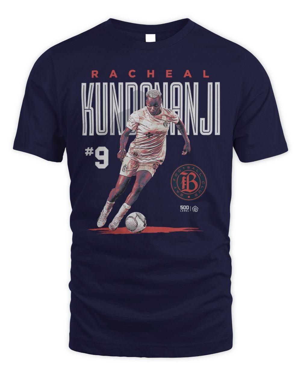 Men's 500 Level Racheal Kundananji Navy Bay FC Player Bitmap Graphic T-Shirt
