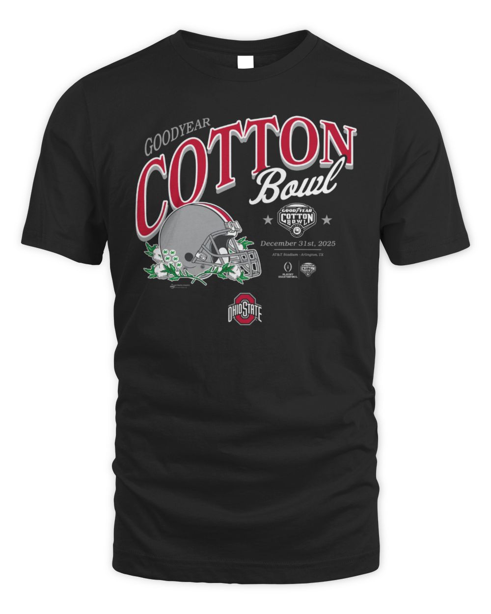 Cotton Bowl Official Merchandise Black 2025 Cotton Bowl Ohio Tee
