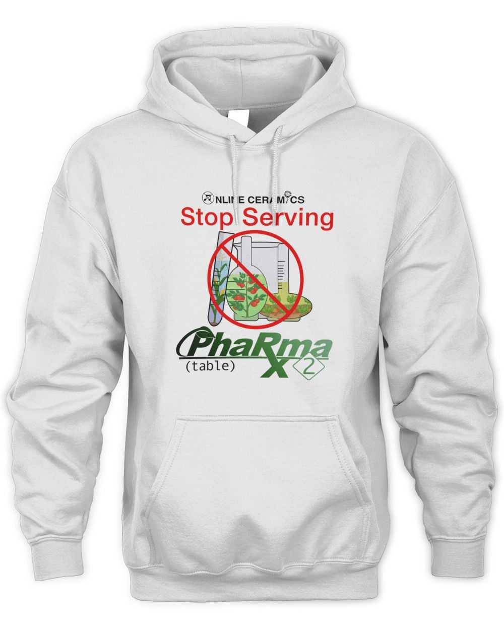 Online Ceramics Merch Pharma 2 Table White Hoodie