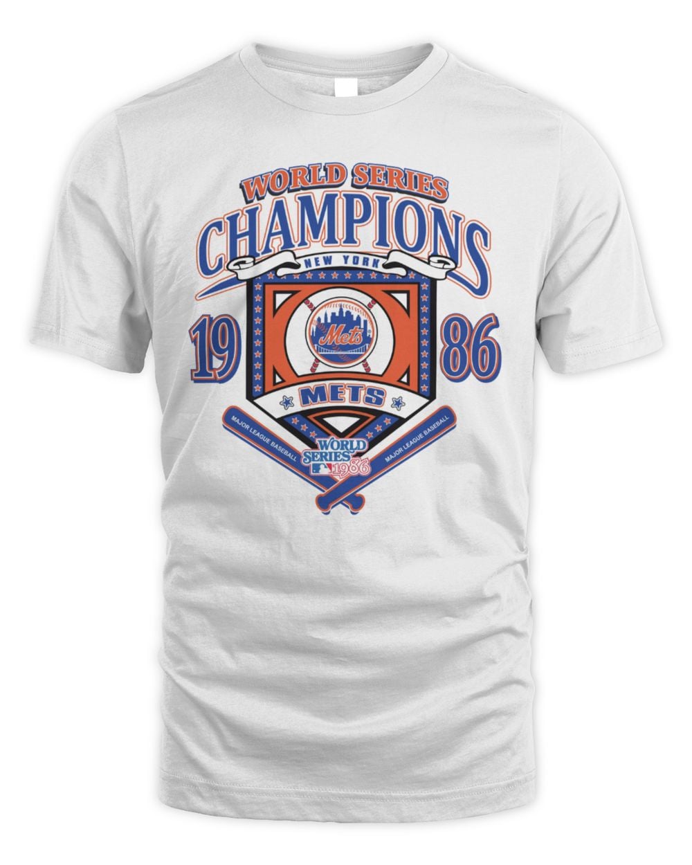 Men's White New York Mets Cooperstown Collection World Series Champions T-Shirt