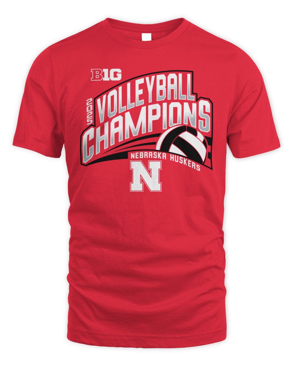 Nebraska Huskers Women's Volleyball 2025 Big 10 Regular Season Champions Short Sleeve T-Shirt
