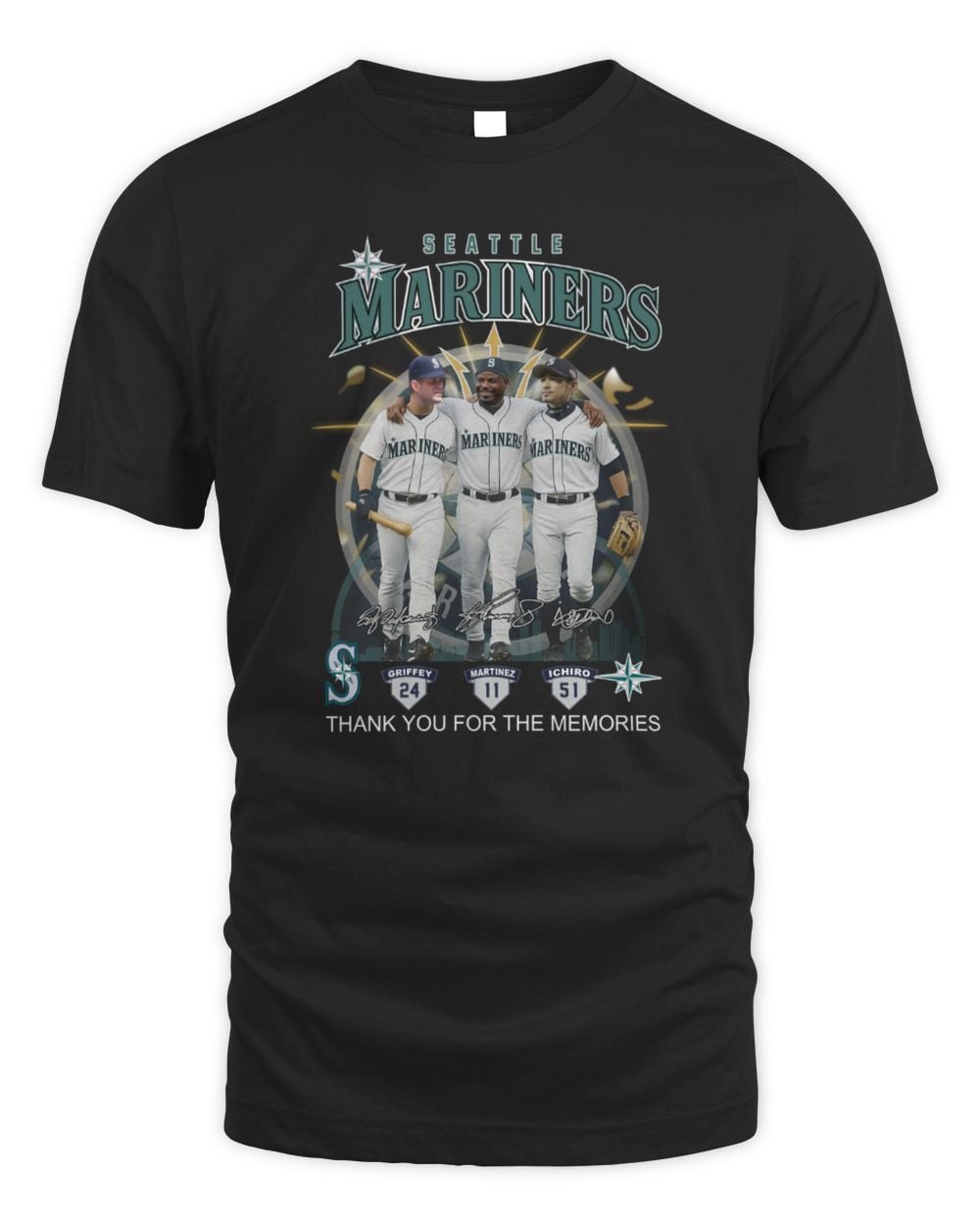 Seattle Mariners Ken Griffey Jr. Edgar Martinez Ichiro Suzuki 2025 Tshirt
