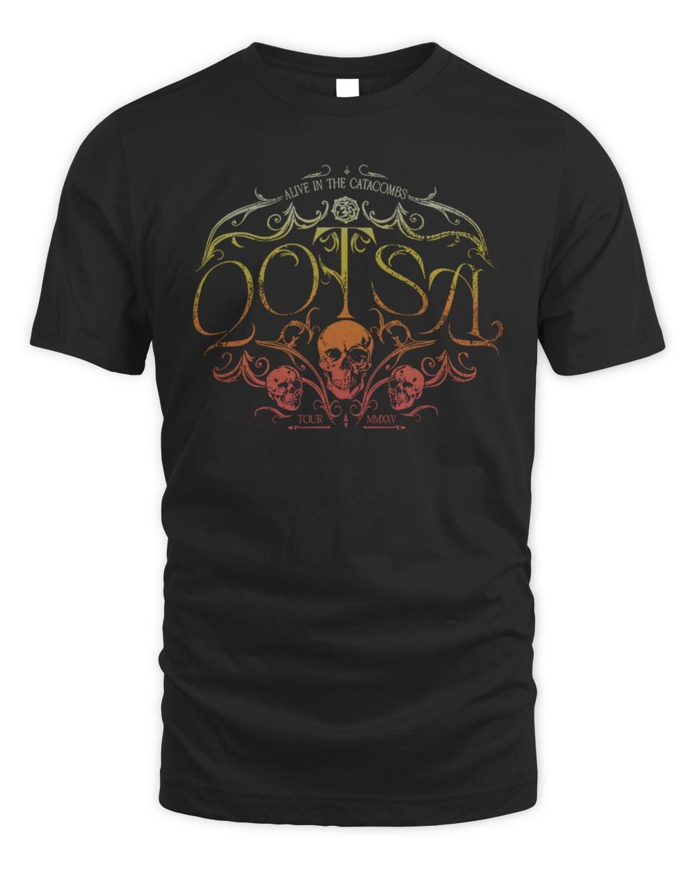 Queens Of The Stone Age Alive In The Catacombs Skull Tour T-Shirt