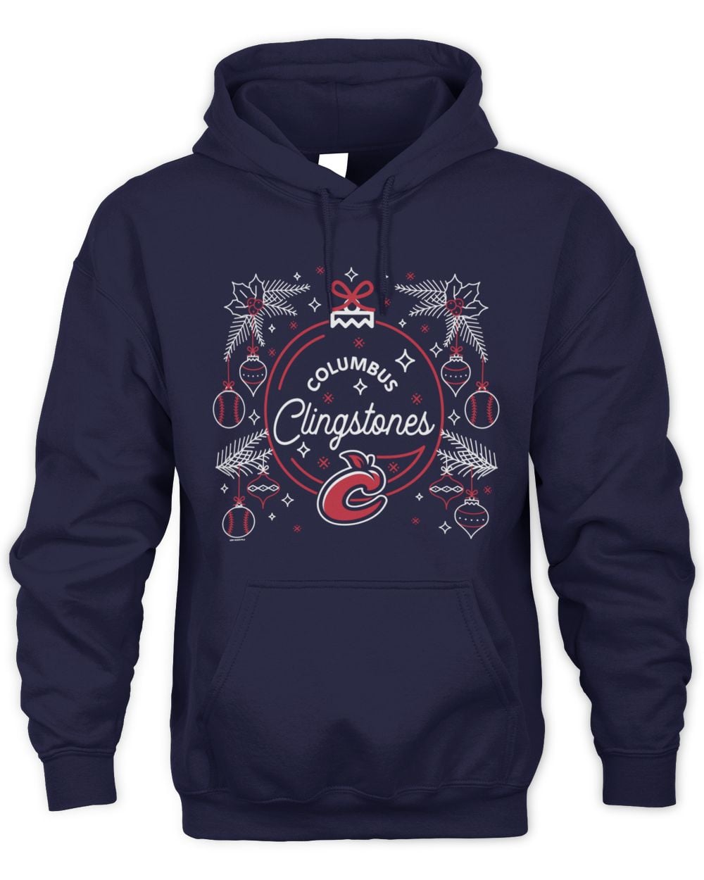 Columbus Clingstones Carols Christmas Navy Hoodie