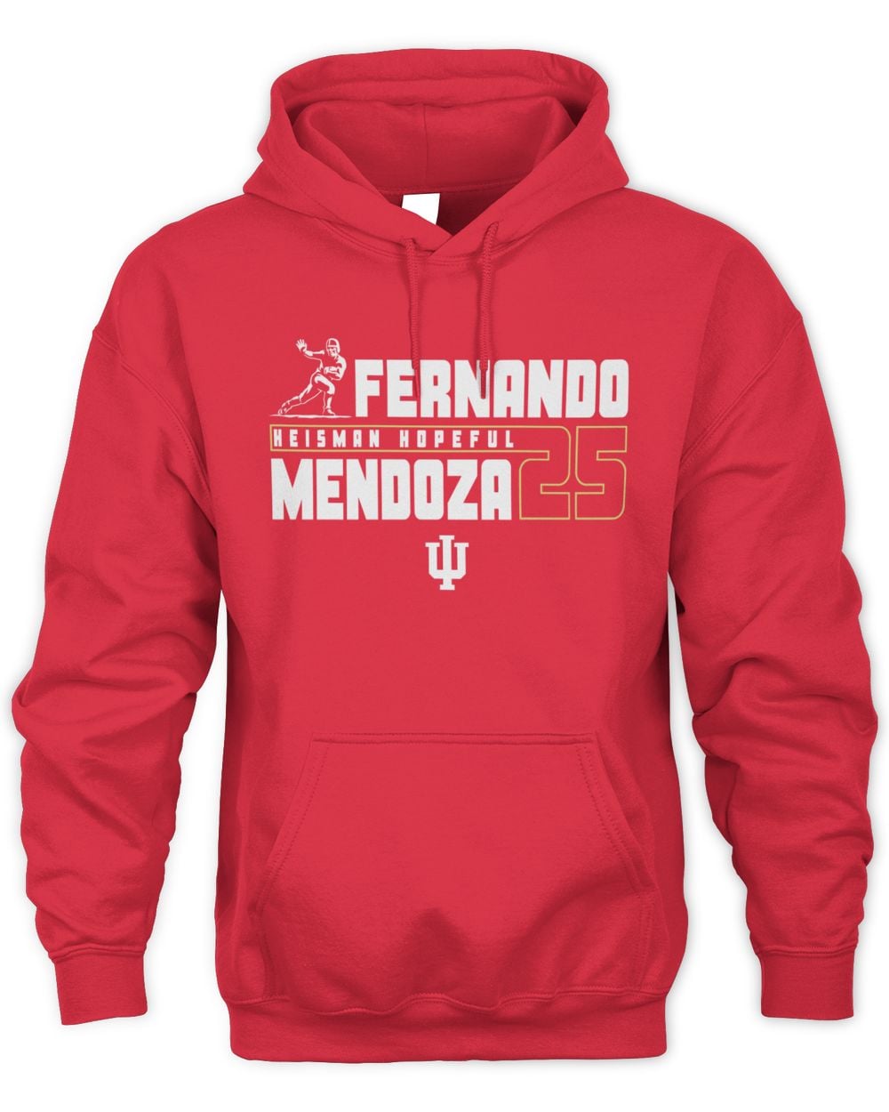 Fernando Mendoza Indiana Crimson Heisman Block 25 Hoodie Sweatshirt