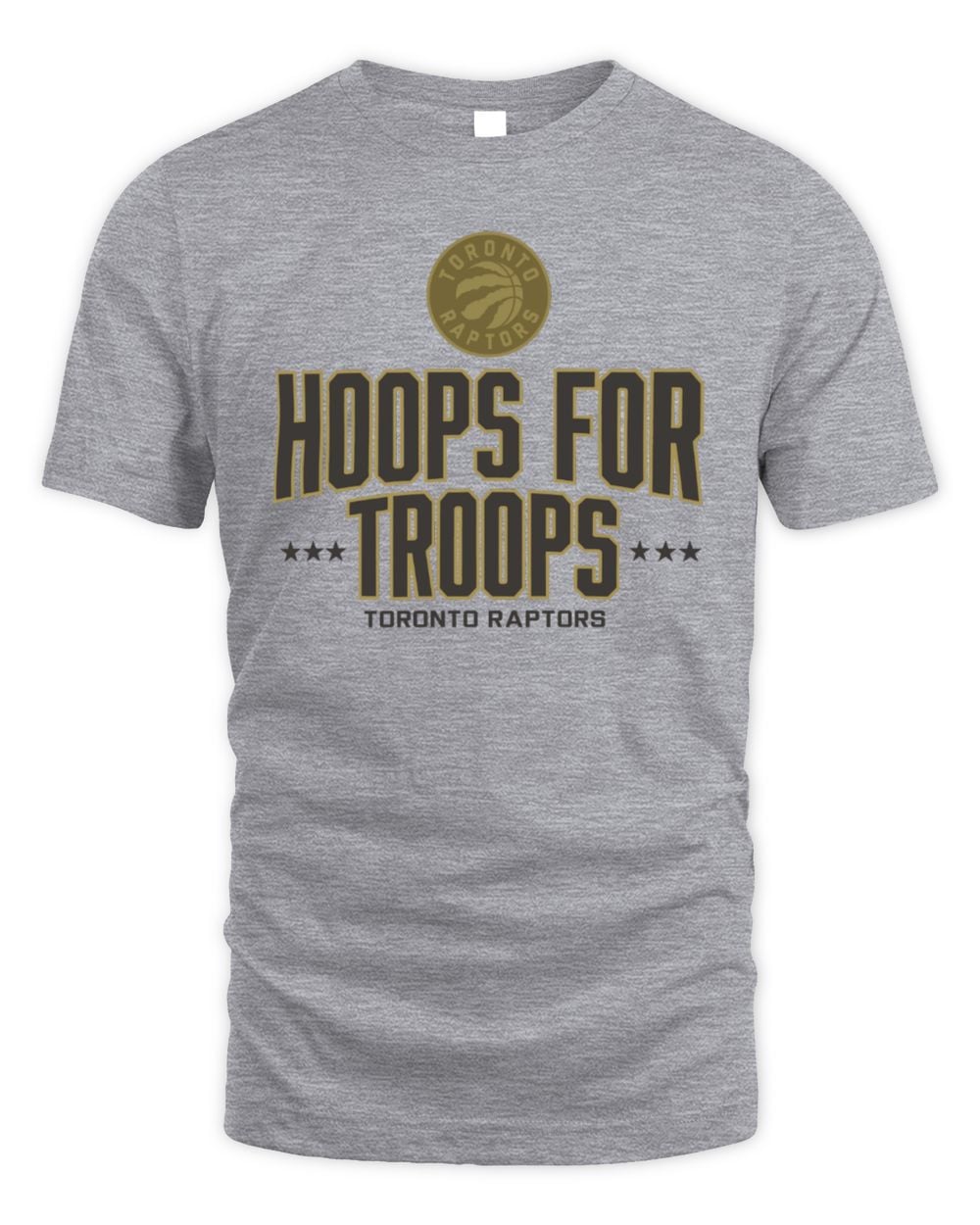 Men's Gray Toronto Raptors Hoops For Troops T-Shirt