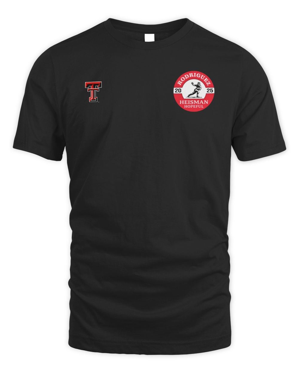 Jacob Rodriguez Texas Tech Black Heisman Hopeful Button Tee
