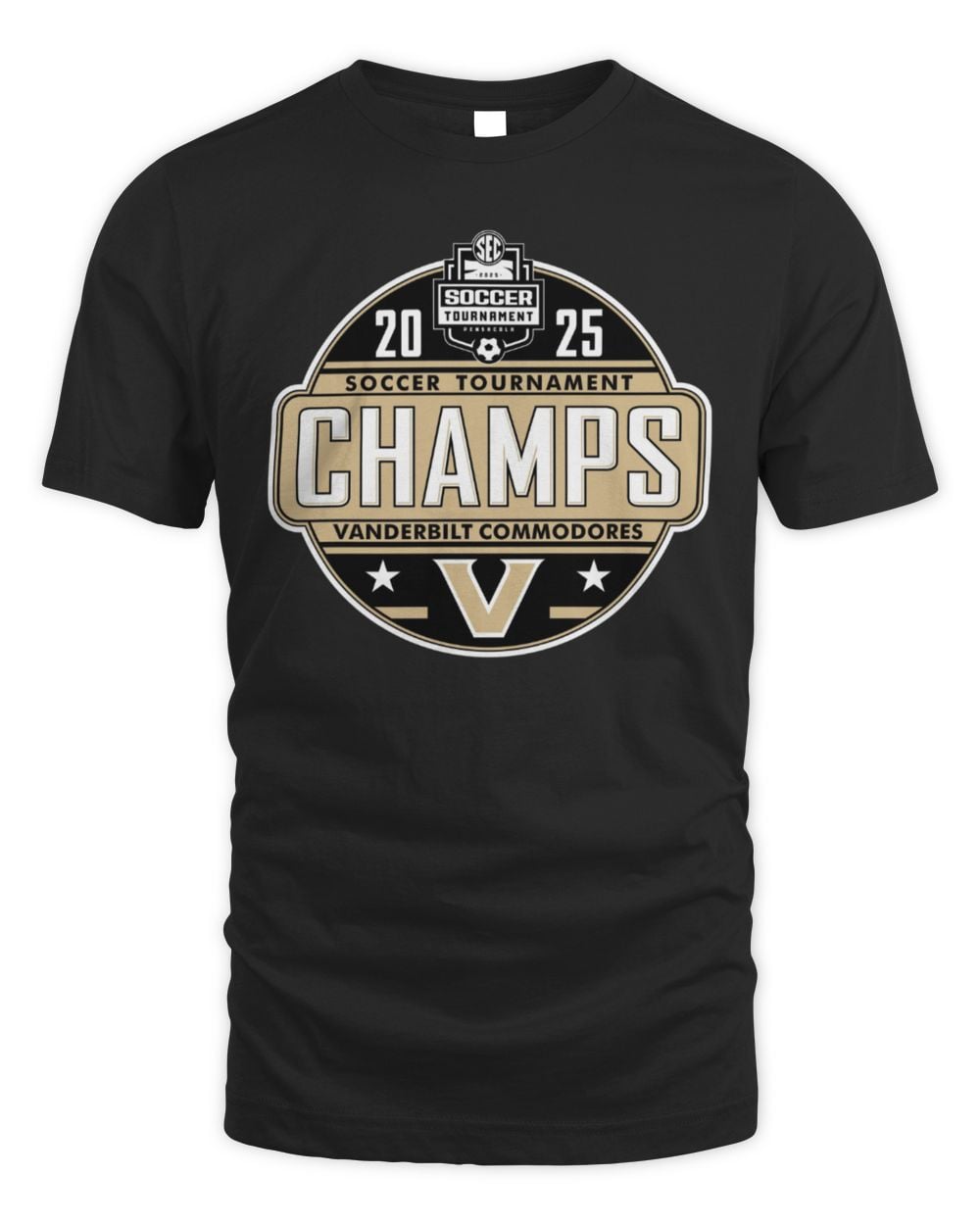 Blue 84 Black Vanderbilt Commodores 2025 SEC Women's Soccer Tournament Champions Locker Room T-Shirt