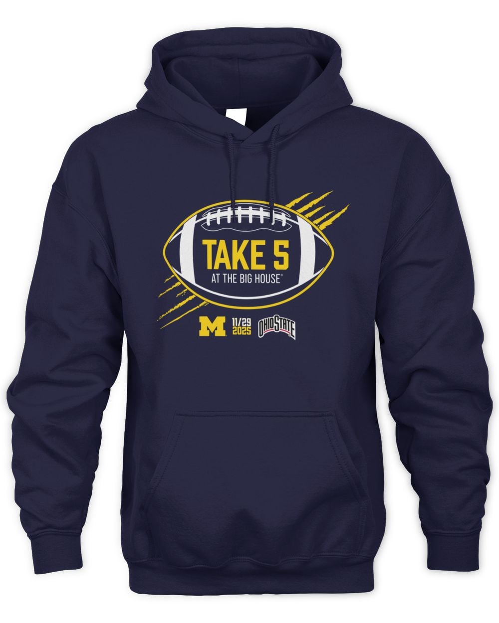 Navy University Of Michigan Football Vs. Ohio State ''Take 5'' Game Day Hoodie