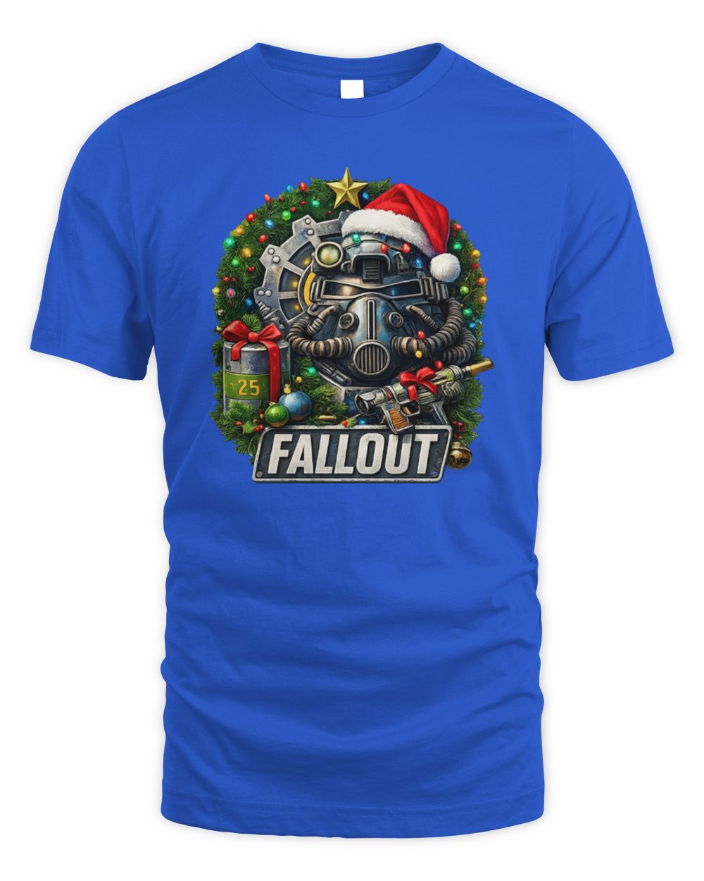 Spoofytees Fallout-Christmas T Shirt Royal
