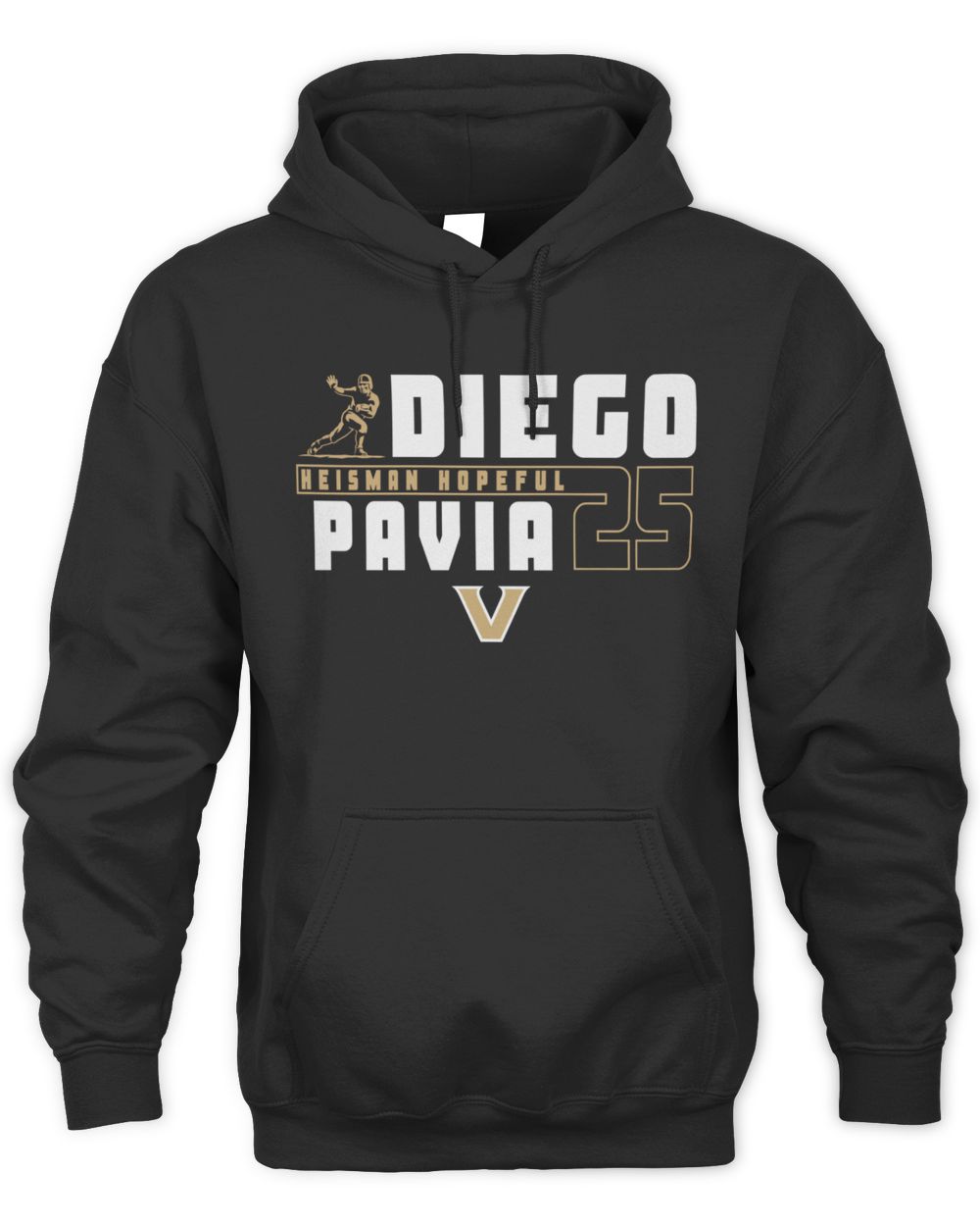 Diego Pavia Vanderbilt Black Heisman Block 25 Hoodie Sweatshirt
