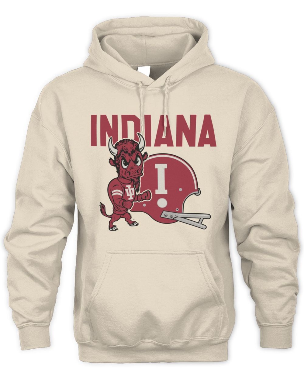 Indiana 1960s Bison and Football Helmet Hoodie Sweatshirt