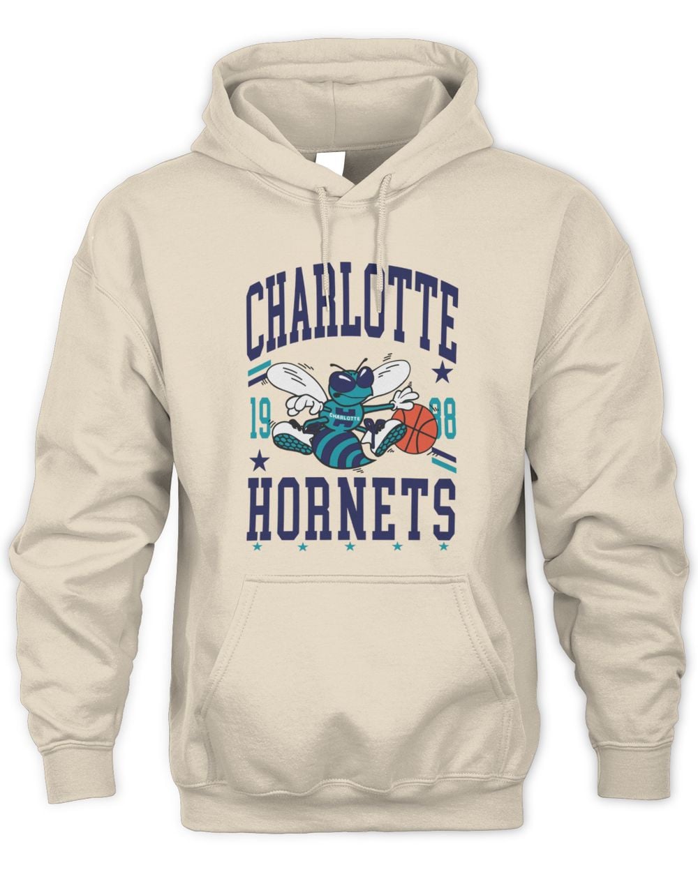 Charlotte Hornets 1988-2002 Hardwood Classics Chrome White Hoodie Sweatshirt