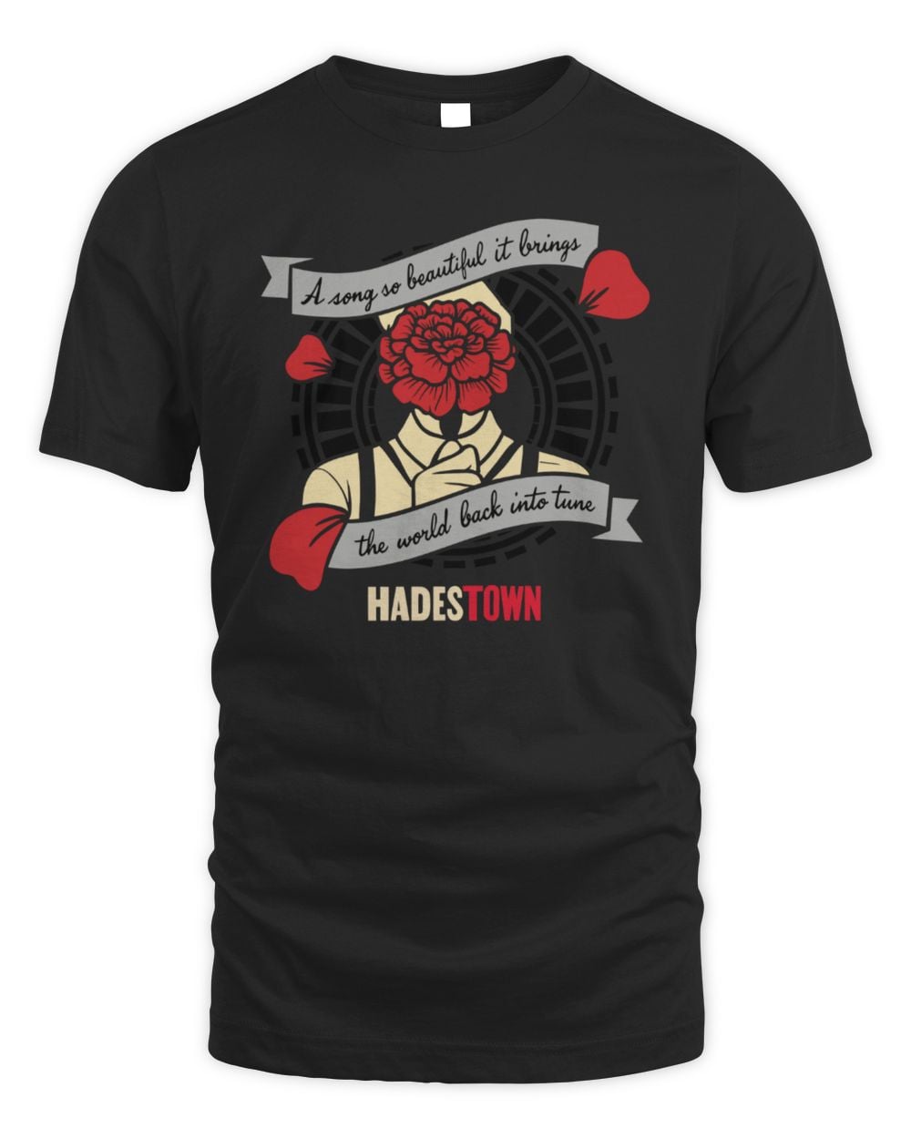 Hadestown Merch Hadestown World Into Tune Tee Shirt