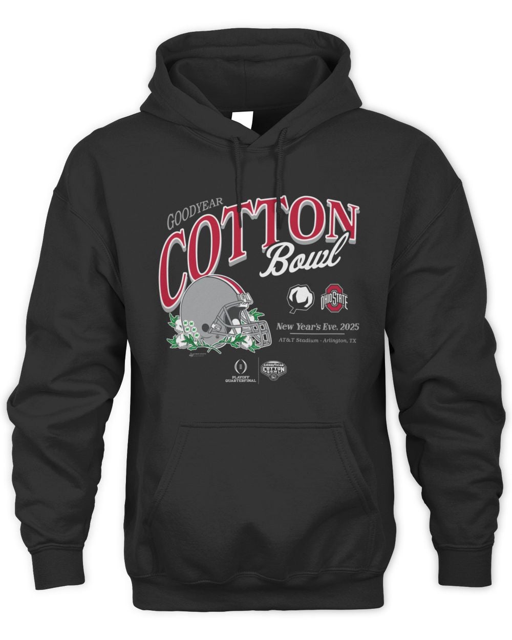 Cotton Bowl Official Merchandise Black 2025 Cotton Bowl Ohio Hoodie