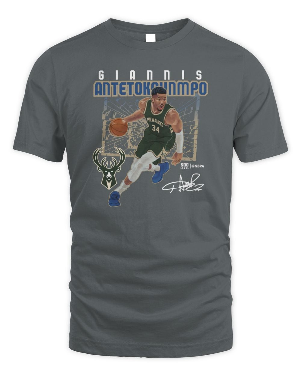 Giannis Antetokounmpo Milwaukee Bucks Shattered Official T Shirt