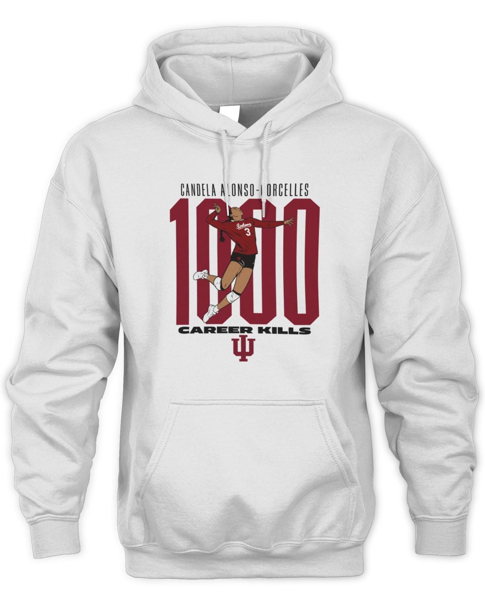 Indiana Hoosiers Breaking T NIL #3 Candela Alonso-Corcelles 1000 Career Kills Hoodie Sweatshirt