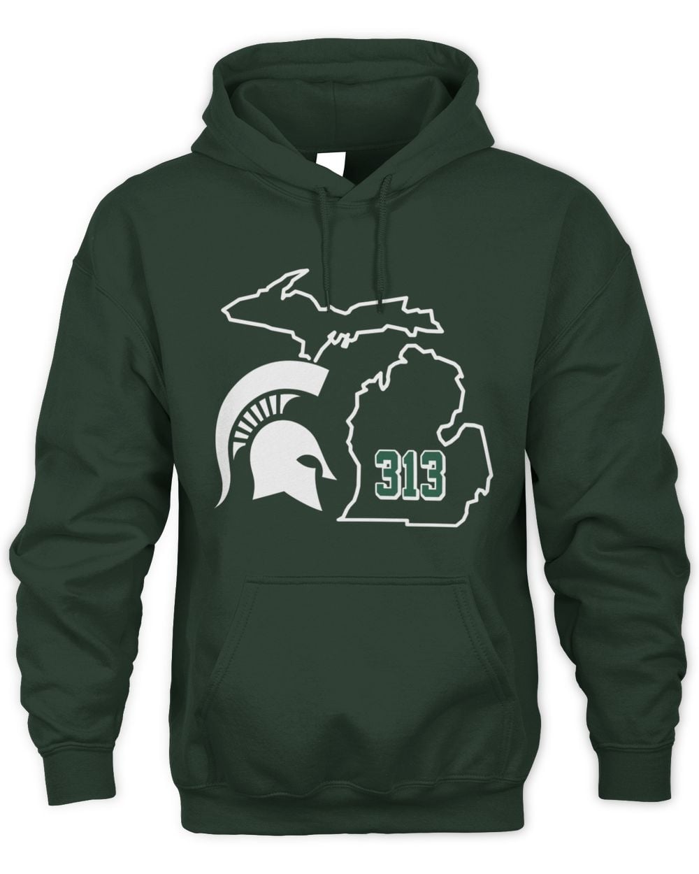 Men's Michigan State Spartans 313 Hoodie Sweatshirt
