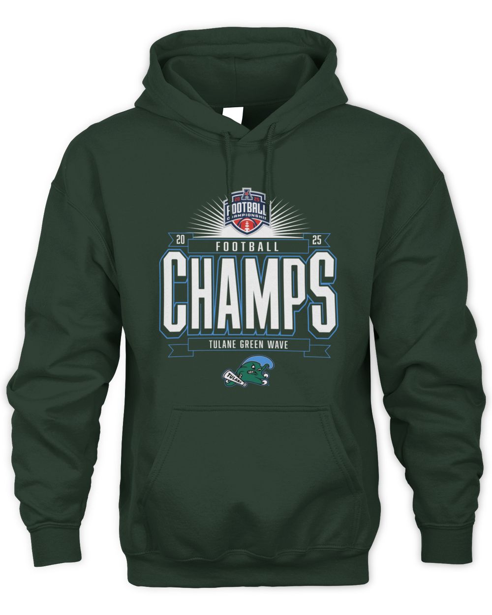 Tulane Green Wave Blue 84 Unisex 2025 The American Football Champions Locker Room Hoodie Sweatshirt