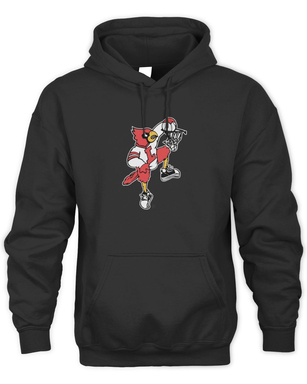 Louisville Cardinal Dunking Bird Black Hoodie Sweatshirt