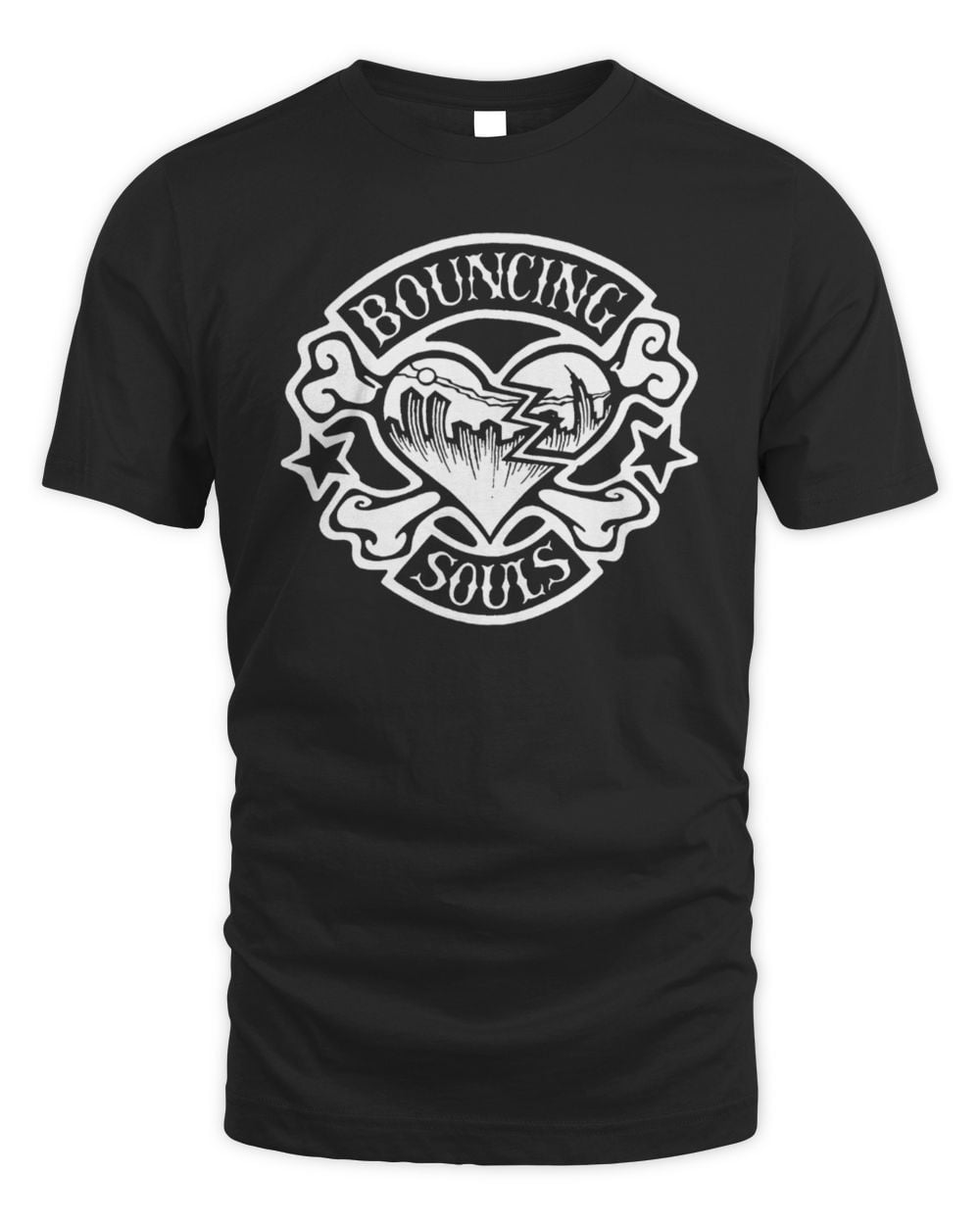 The Bouncing Souls Merchandise Rocker Heart Black Tee