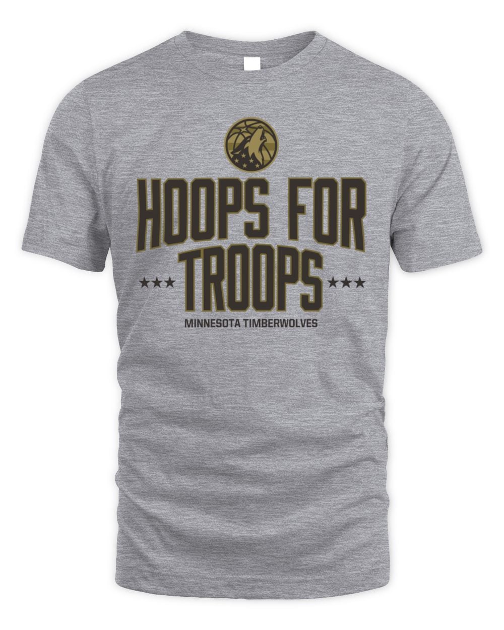 Men's Gray Minnesota Timberwolves Hoops For Troops T-Shirt