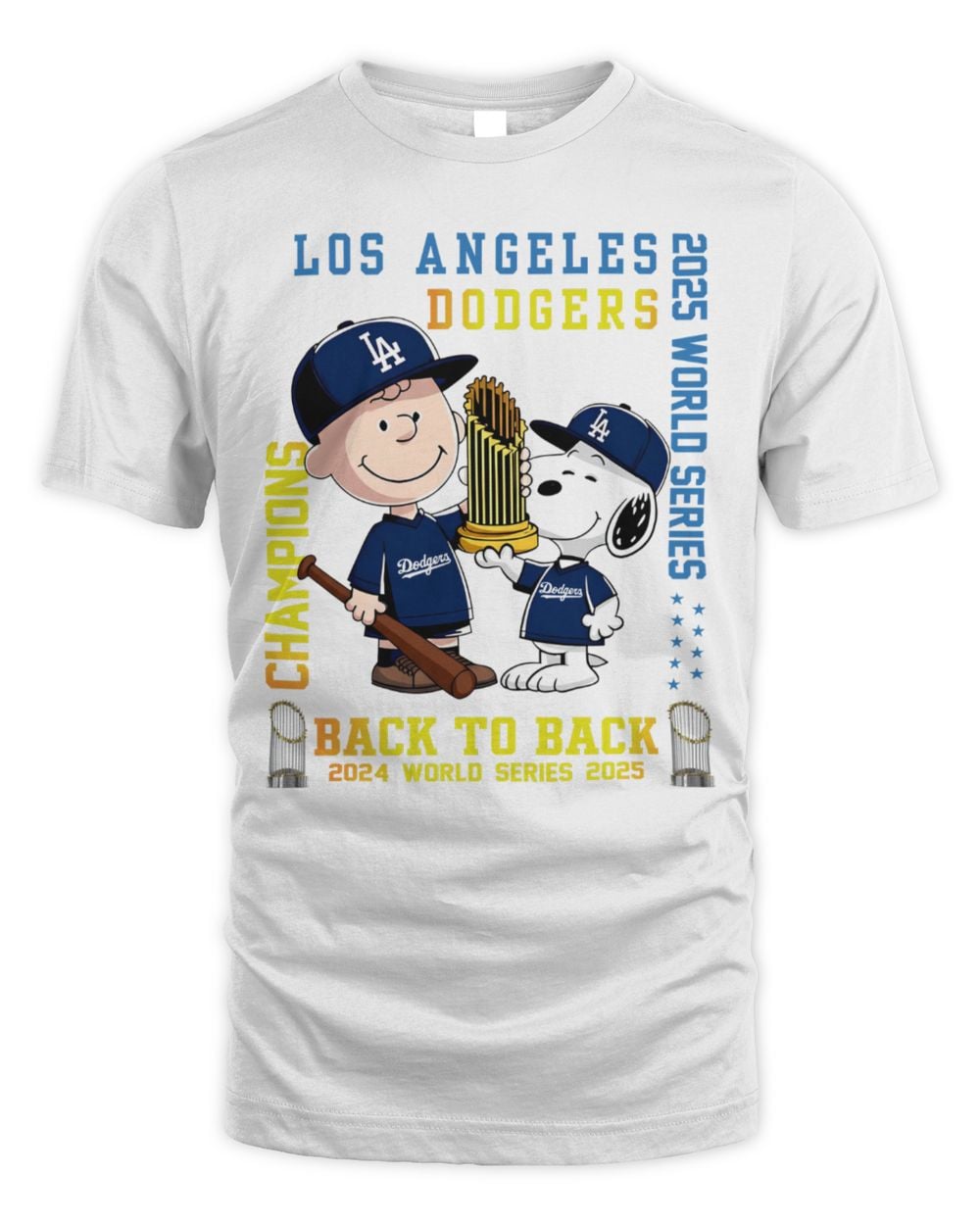 Snoopy X Los Angeles Dodgers World Series Champions 2024 Back To Back 2025 Shirt