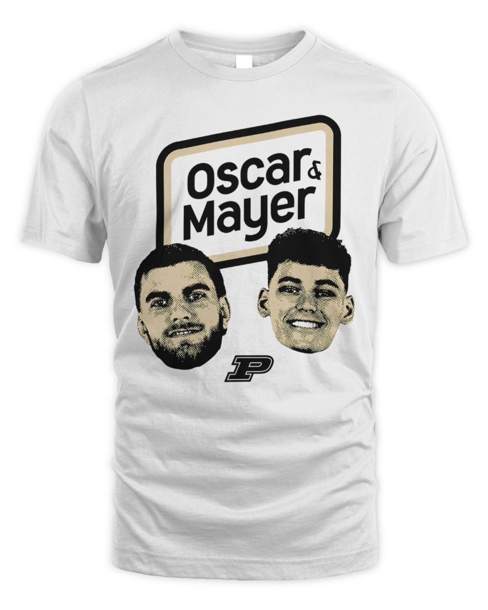 Oscar Cluff & Omer Mayer Purdue White "Oscar & Mayer" Tee