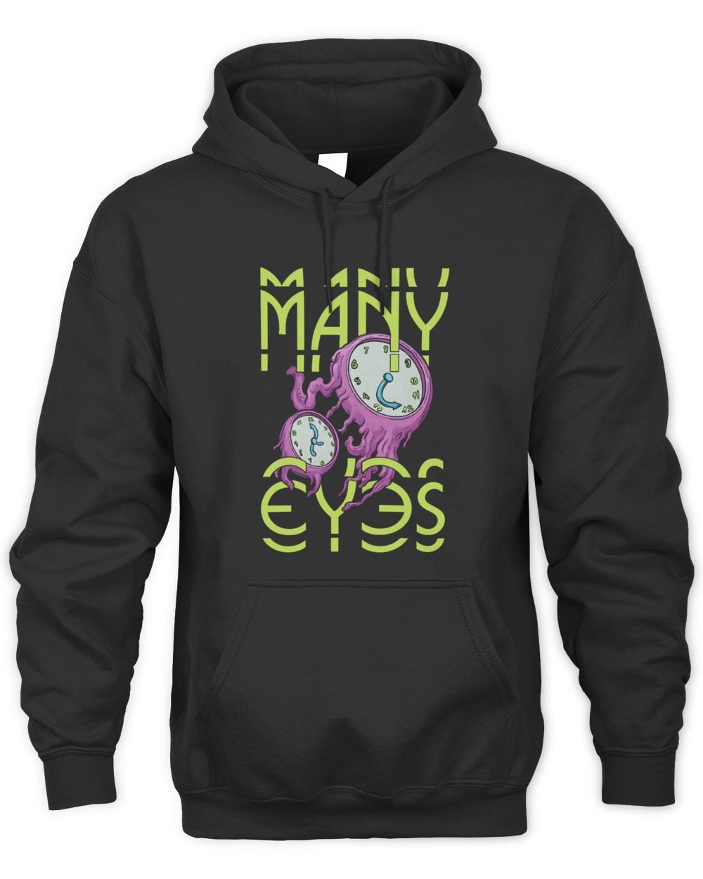 Many Eyes Purple Clocks Hoodie Sweatshirt