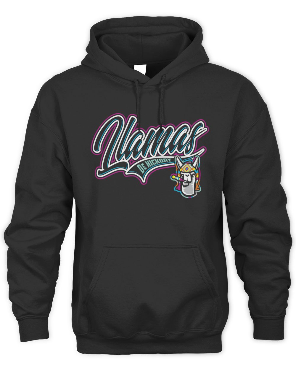 Hickory Crawdads Llamas De Hickory Black Frazzen Hoodie